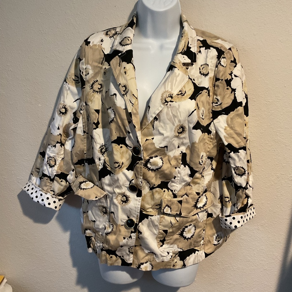 Vintage Joan Rivers Floral Jacket size 16
